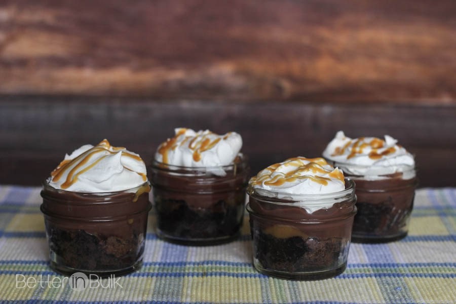 Gooey-caramel-brownie-pudding-in-a-jar