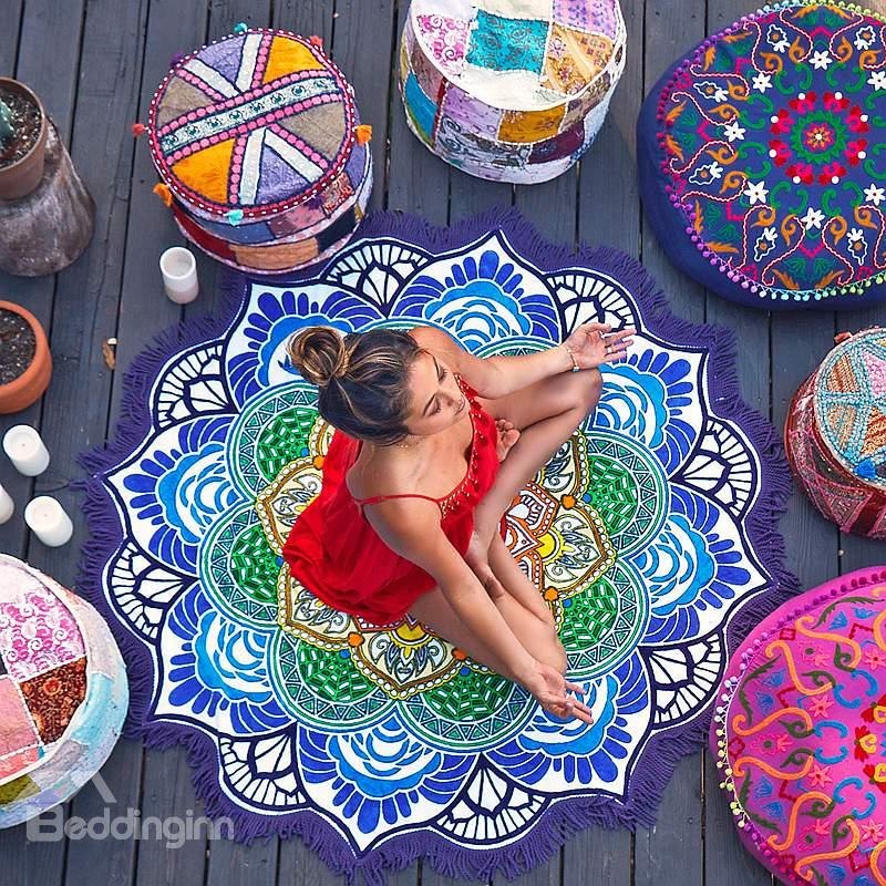 Bohemian Inspired Bedroom: Beautiful rug and floor pillows