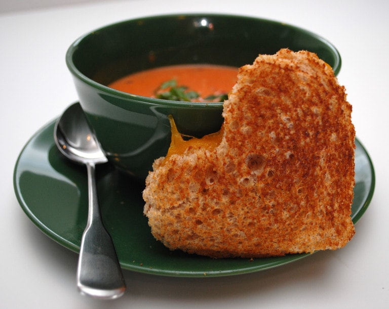 Valentine's Day Recipes: soup and sandwich