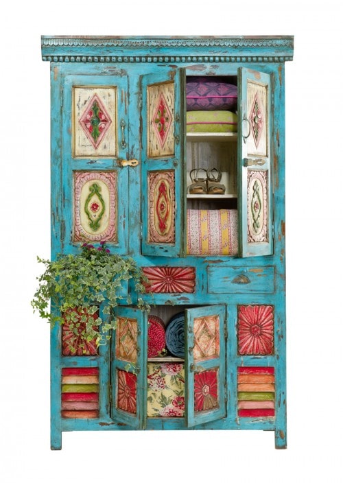 Bohemian Inspired Bedroom: Painted Cupboard