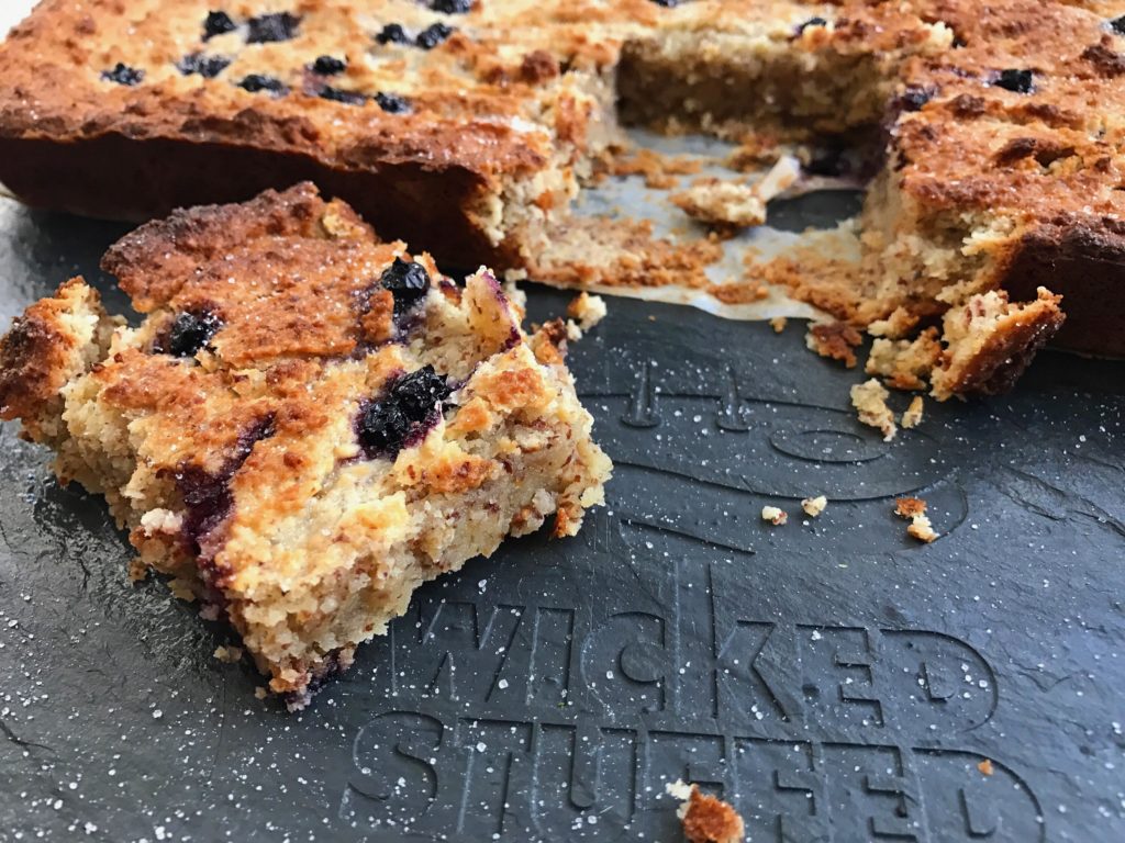 Low carb keto bread recipes:Chewy Blueberry Muffin Blondies
