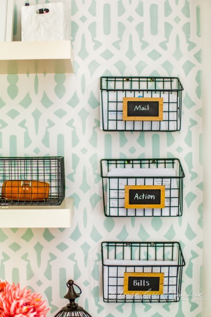 Desk organization tips: Sort your daily mail in baskets