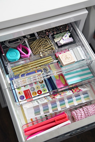 desk organization tips: Drawer organizers