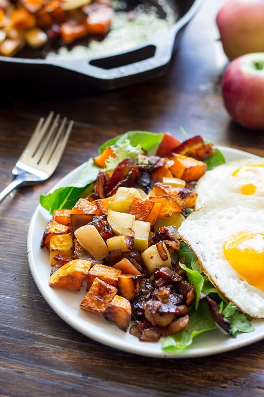 Butternut Squash Recipes: Roasted Butternut Squash Hash With Apples & Bacon