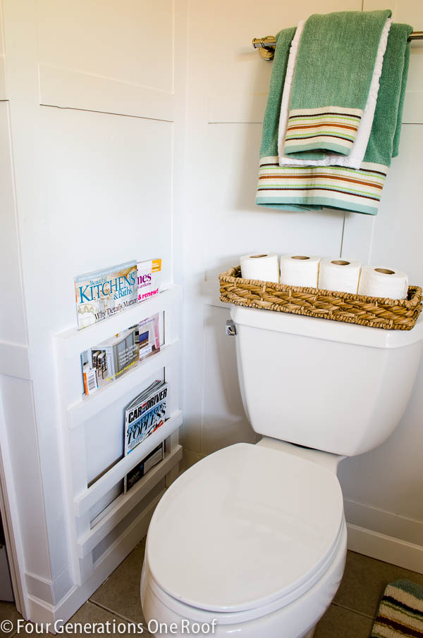 Organize your bathroom : magazine rack