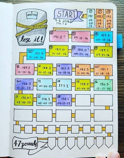 Bullet Journal Ideas:Weight Loss Tracker