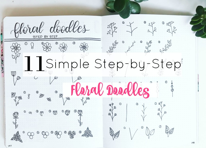 Bullet Journal Ideas:Simple Floral Doodles Cover