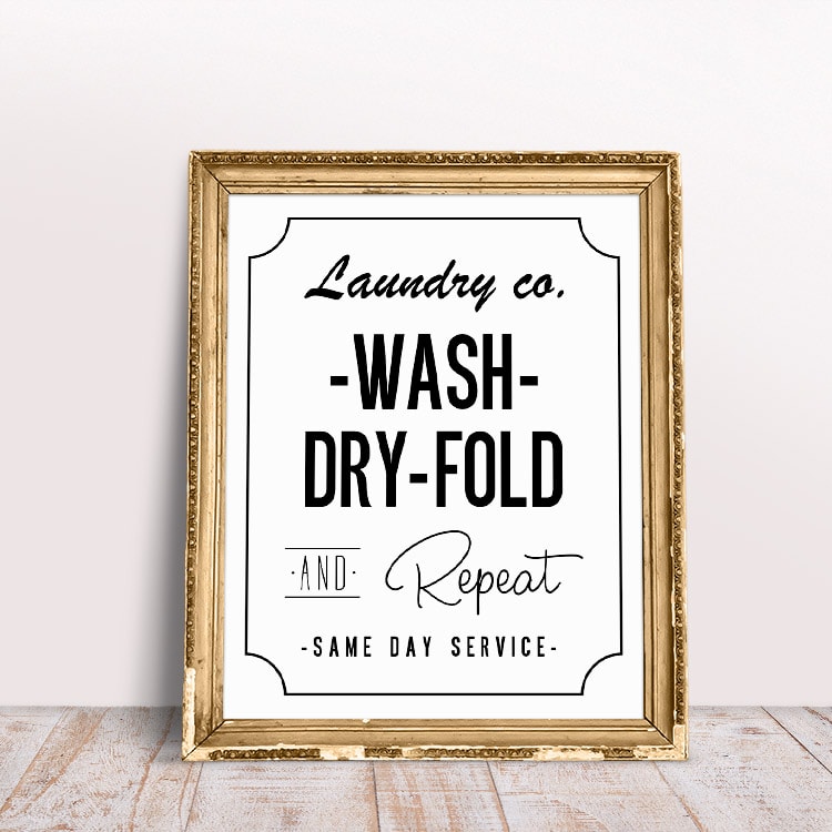 Free printables: wash dry fold printable