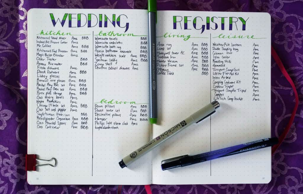 Bullet Journal Ideas:Wedding Planner