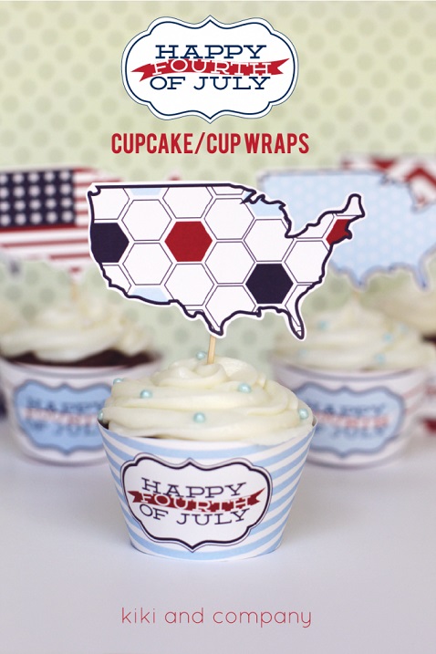 DIY Fourth of July decorations: Cupcake Wraps