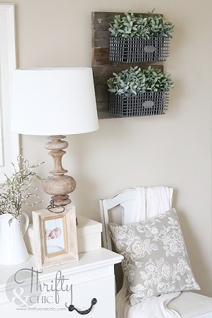 diy farmhouse decor: hanging wire baskets