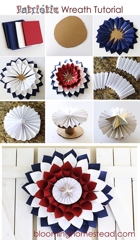 DIY fourth of July decorations: Patriotic Wreath