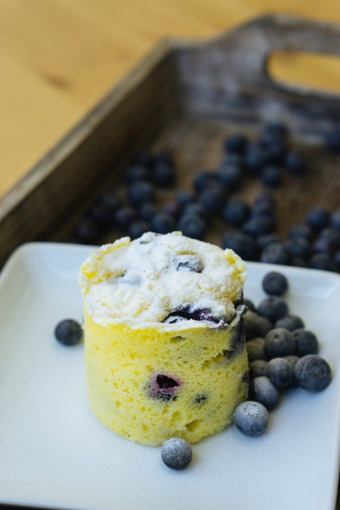 keto mug cakes: blueberry mug cake