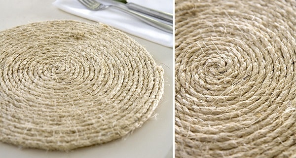 diy farmhouse decor: rope table mat