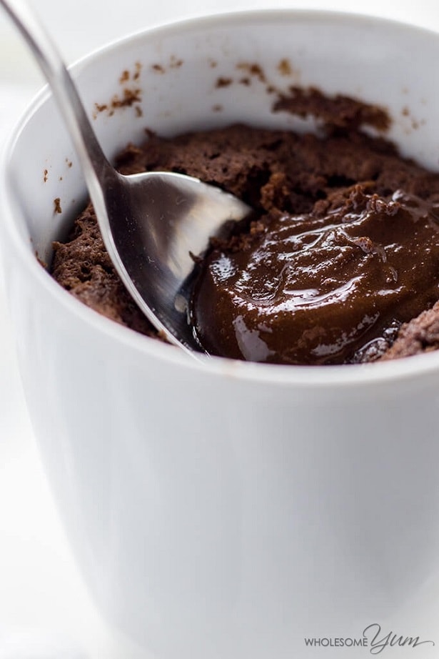 keto mug cakes: molten lava mug cake