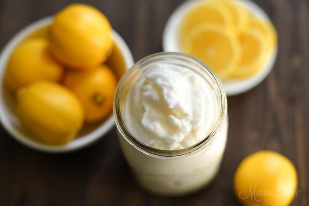 keto lemon dessert; frosted lemonade