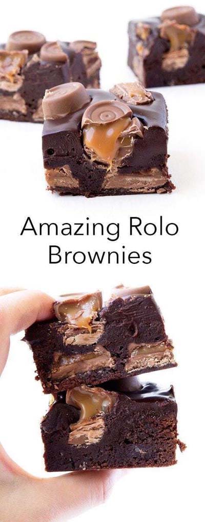 Brownie Recipes; Amazing Rolo Brownies