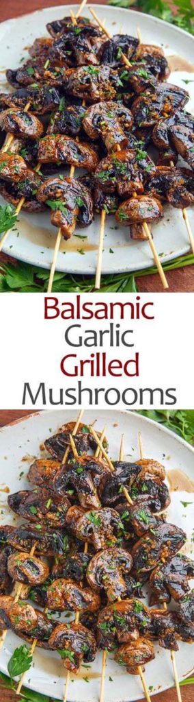 BBQ Recipes: Balsamic Garlic Grilled Mushrooms