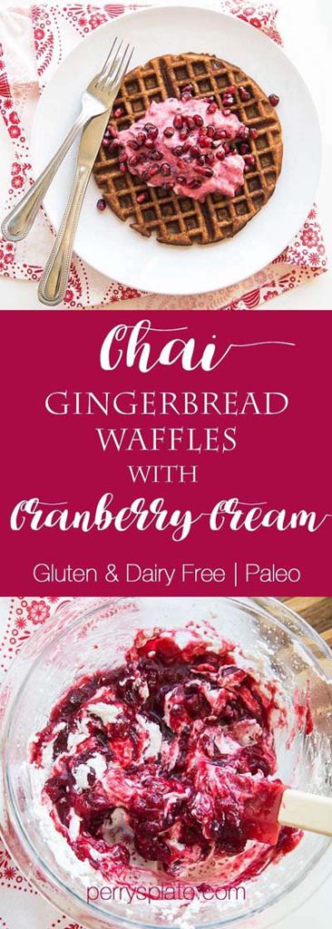 Gingerbread Recipes: Chai Gingerbread Waffles with Cranberry Cream