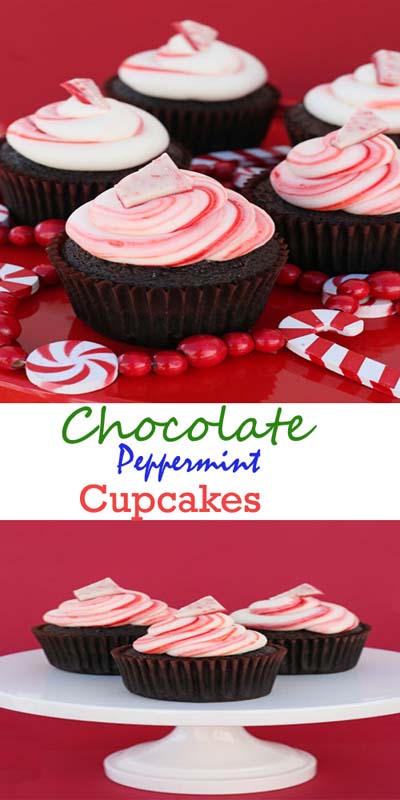 Christmas Cupcakes: Chocolate Peppermint Cupcakes