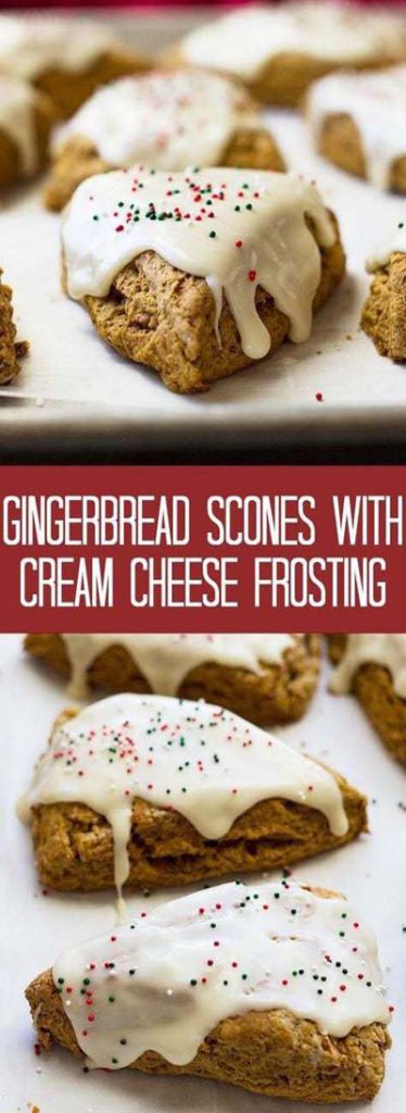 Gingerbread Recipes: Gingerbread Scones with Cream Cheese Frosting