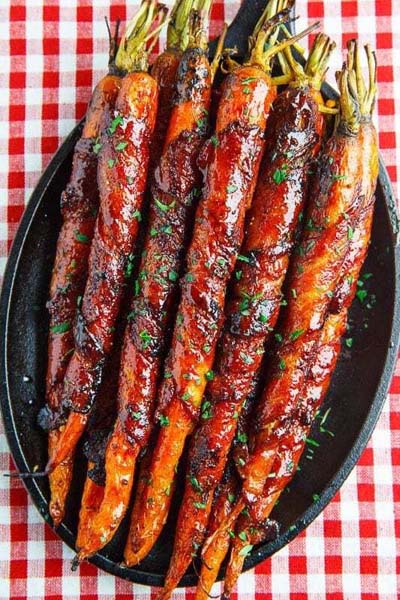 BBQ Recipes: Maple Glazed Bacon Wrapped Roasted Carrots