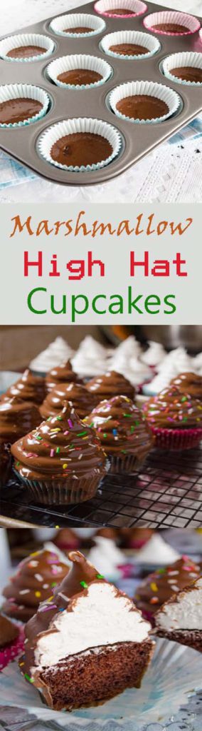 Christmas Cupcakes: Marshmallow High Hat Cupcakes