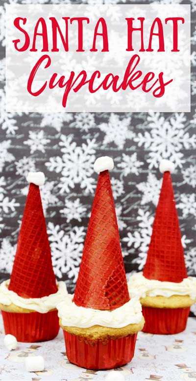 Christmas Cupcakes: Easy Christmas Santa Hat Cupcakes