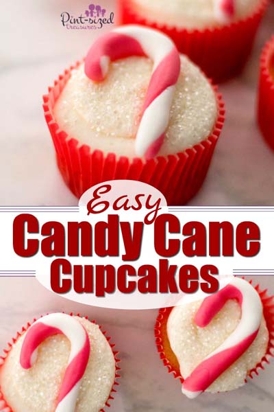 Christmas cupcakes: Easy Fondant Candy Cane Cupcakes