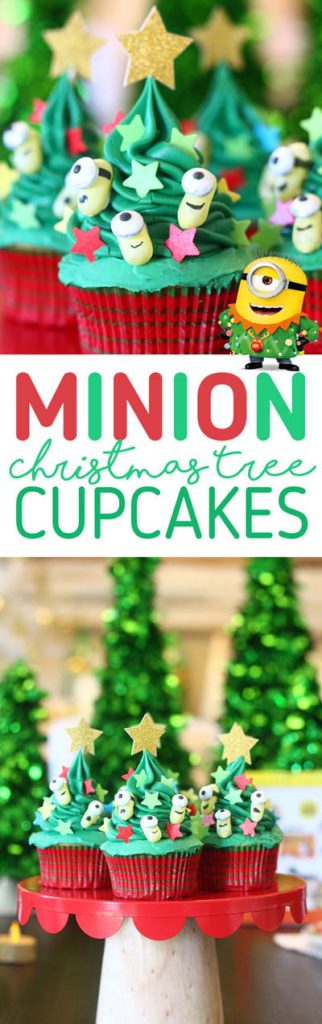 Christmas Cupcakes: Minion Christmas Tree Cupcakes