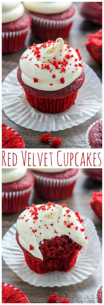 Christmas Cupcakes: One Bowl Red Velvet Cupcakes