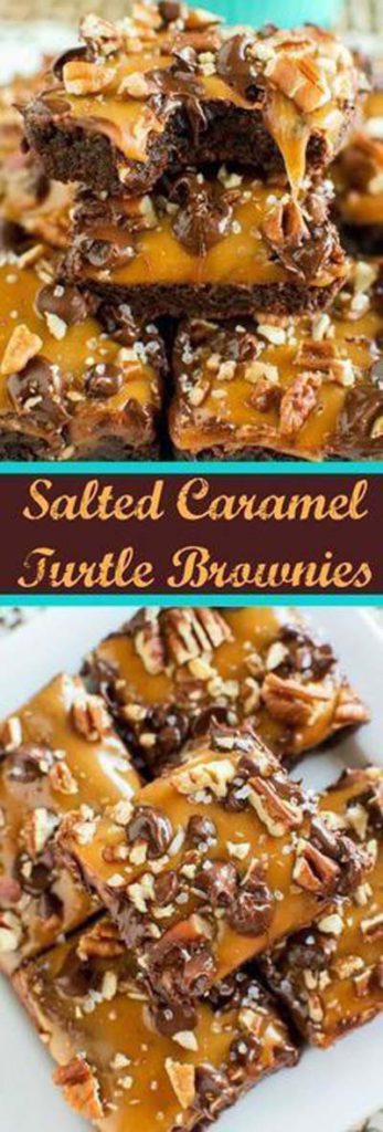 Caramel Recipes: Salted Caramel Turtle Brownies