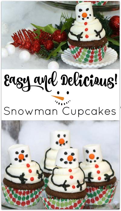 Christmas Cupcakes: Snowman Cupcakes