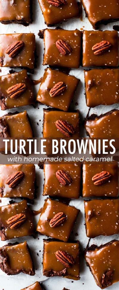Caramel Recipes: Salted Caramel Turtle Brownies