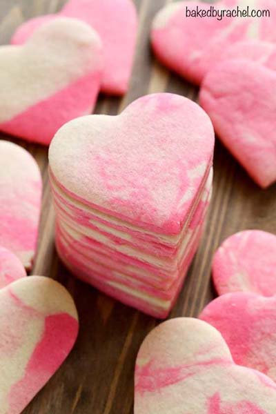 Valentines Day Desserts: Marbled Valentine Sugar Cookies