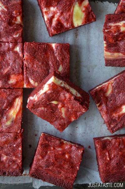 Valentines Day Desserts: Red Velvet Cheesecake Brownies