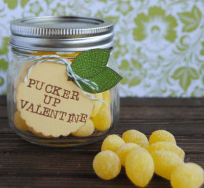 Valentines Day Gift Ideas: Lemon Drop Valentines Mason Jar Gift