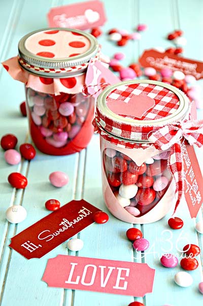 Valentines Day Gift Ideas: Valentine M&Ms In A Jar