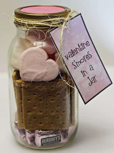 Valentines Day Gift Ideas: Valentine S’mores In A Jar